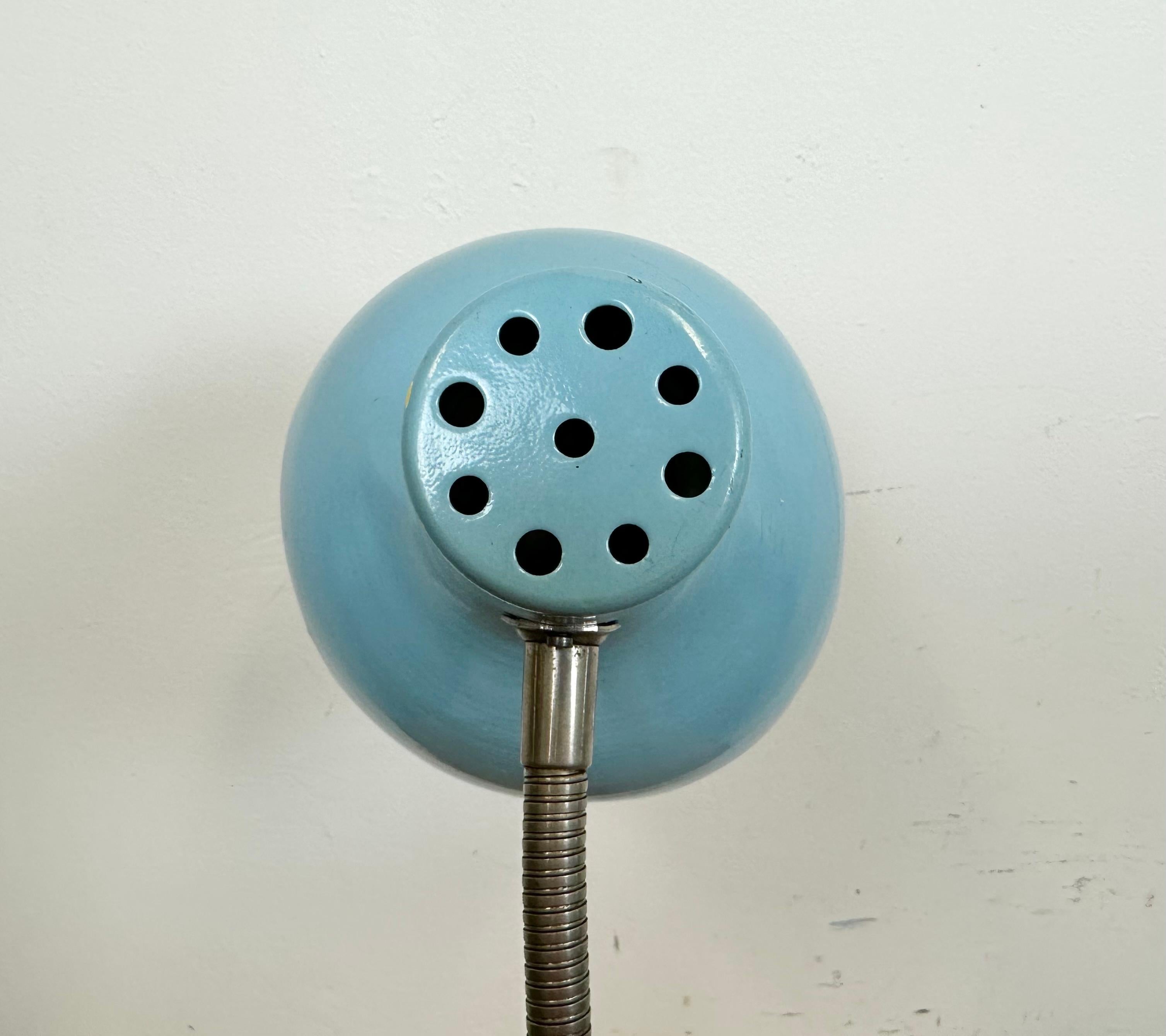 Blue Industrial Gooseneck Table Lamp, 1960s For Sale 7