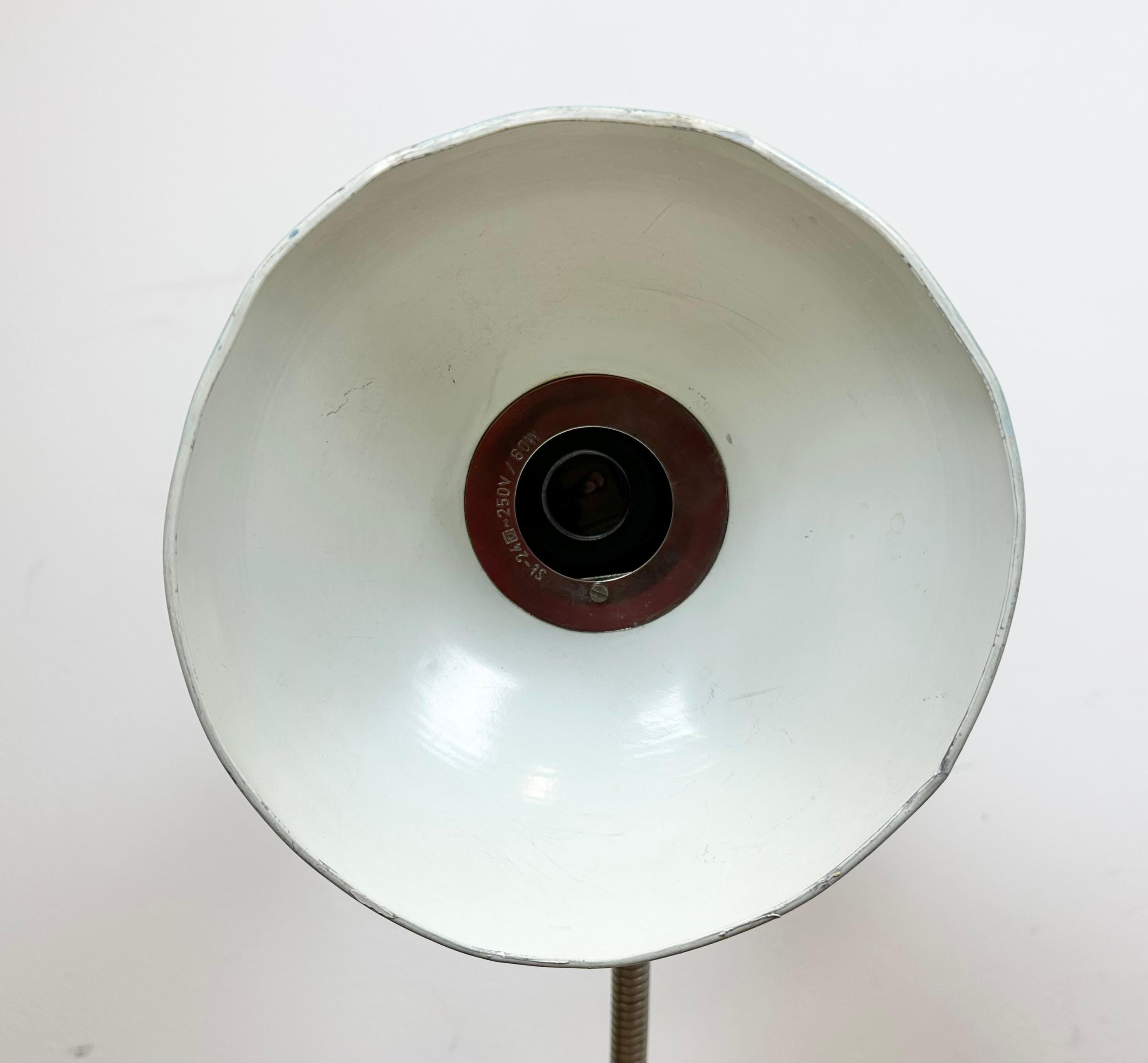 Blue Industrial Gooseneck Table Lamp, 1960s For Sale 9