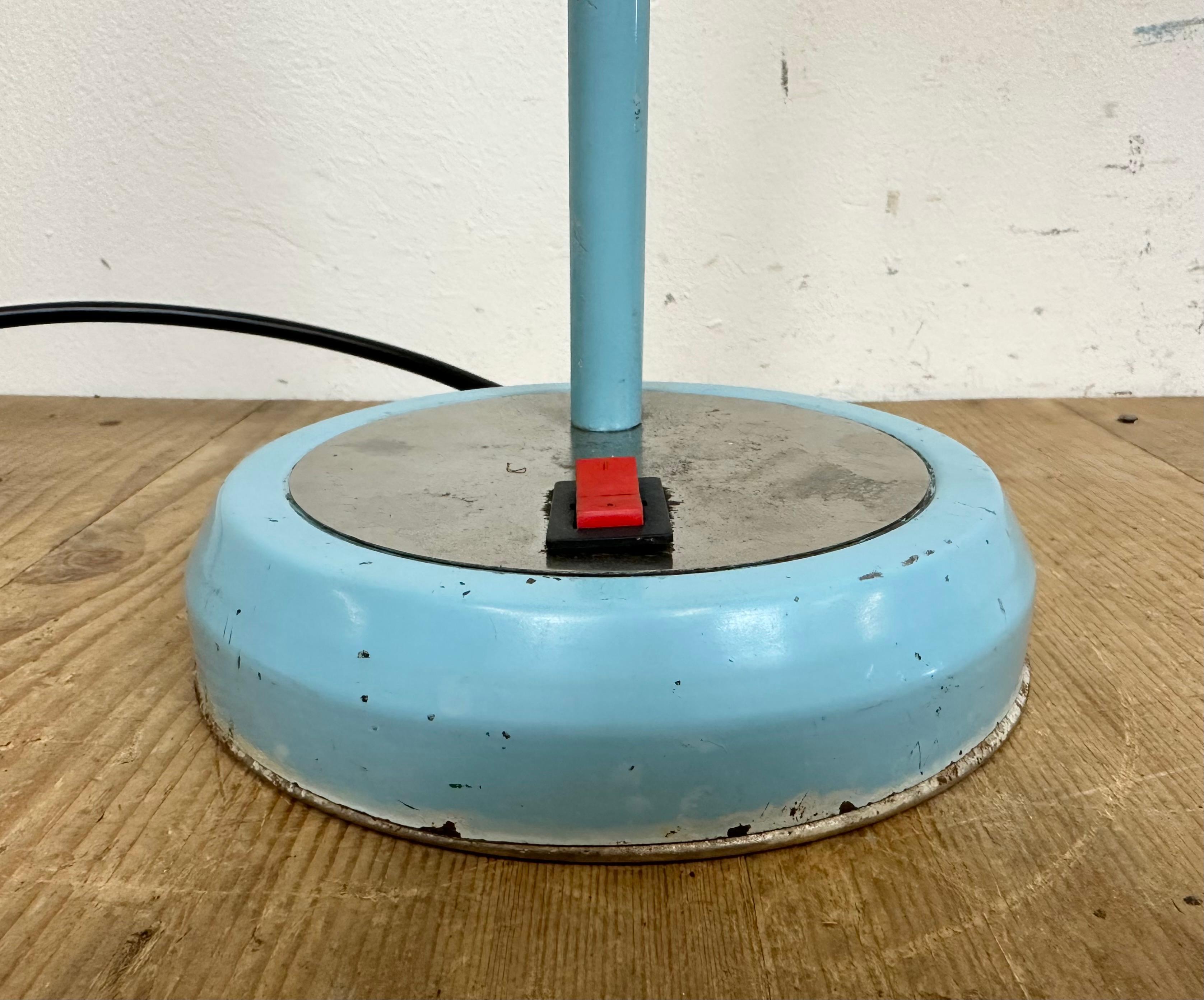 Blue Industrial Gooseneck Table Lamp, 1960s For Sale 10
