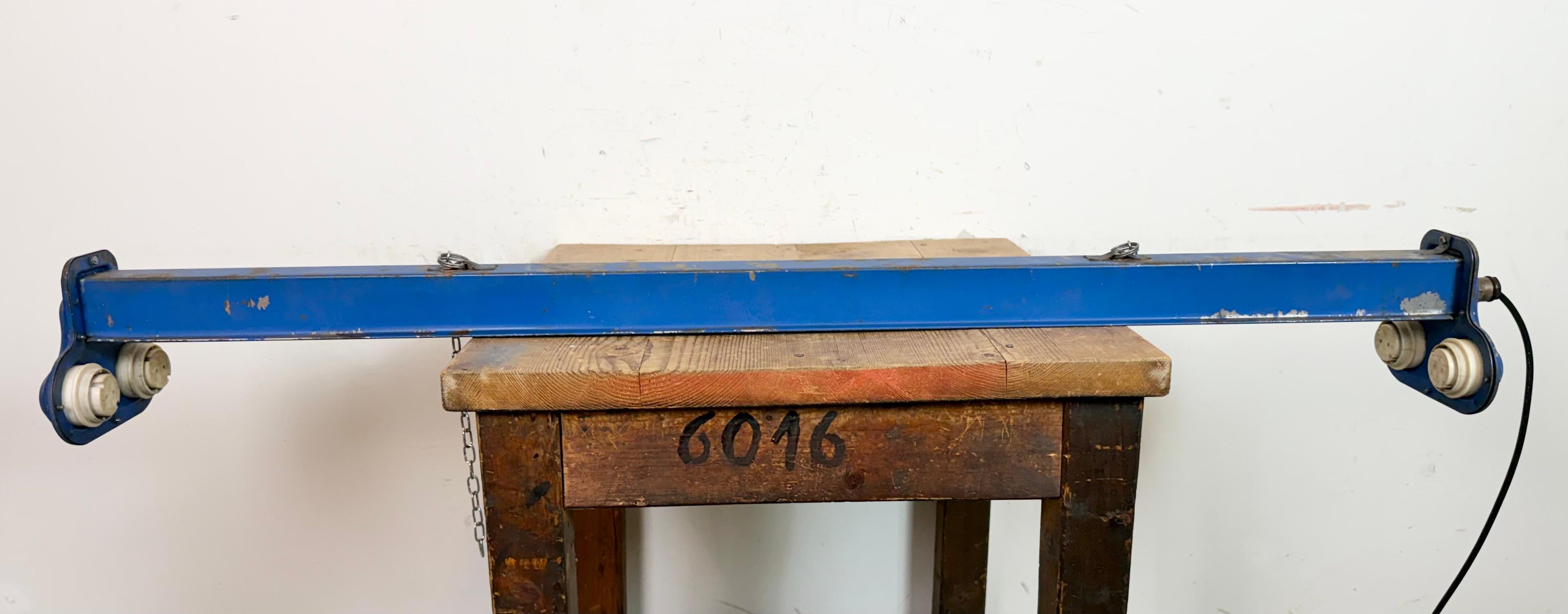 Blue Industrial Hanging Tube Light, 1970s en vente 10