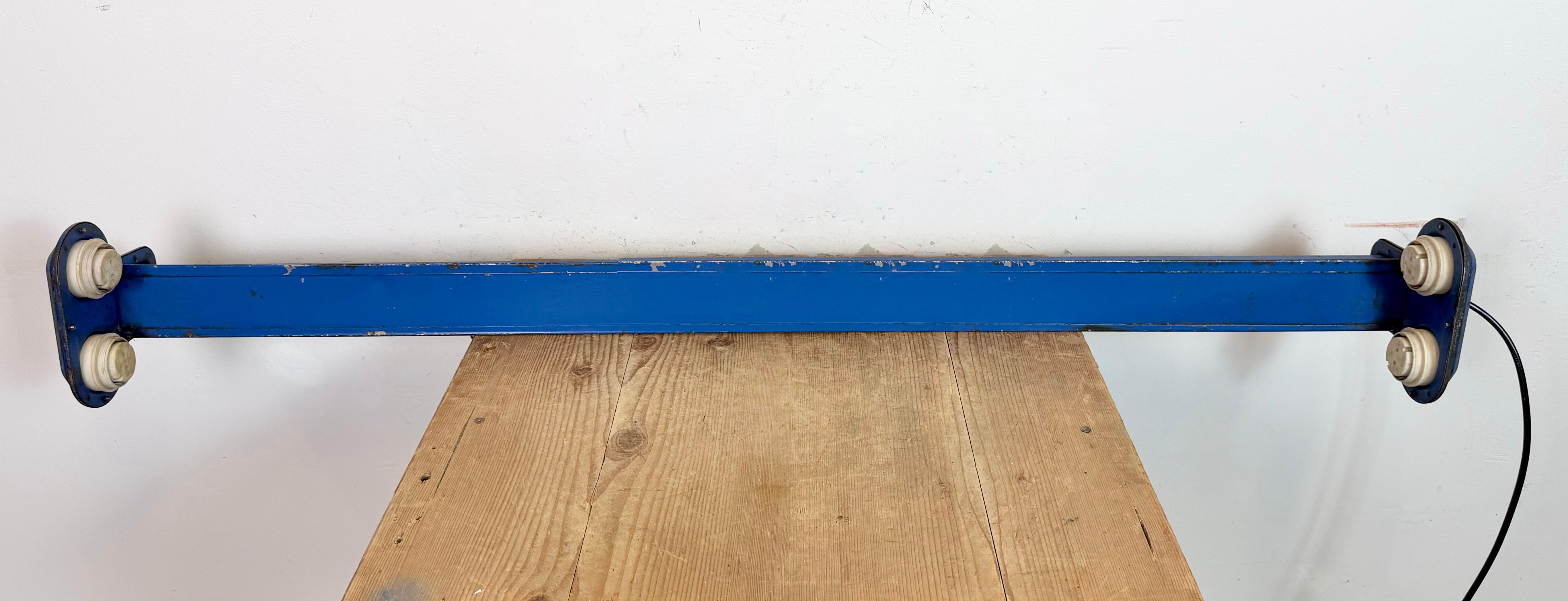 Blue Industrial Hanging Tube Light, 1970s en vente 12