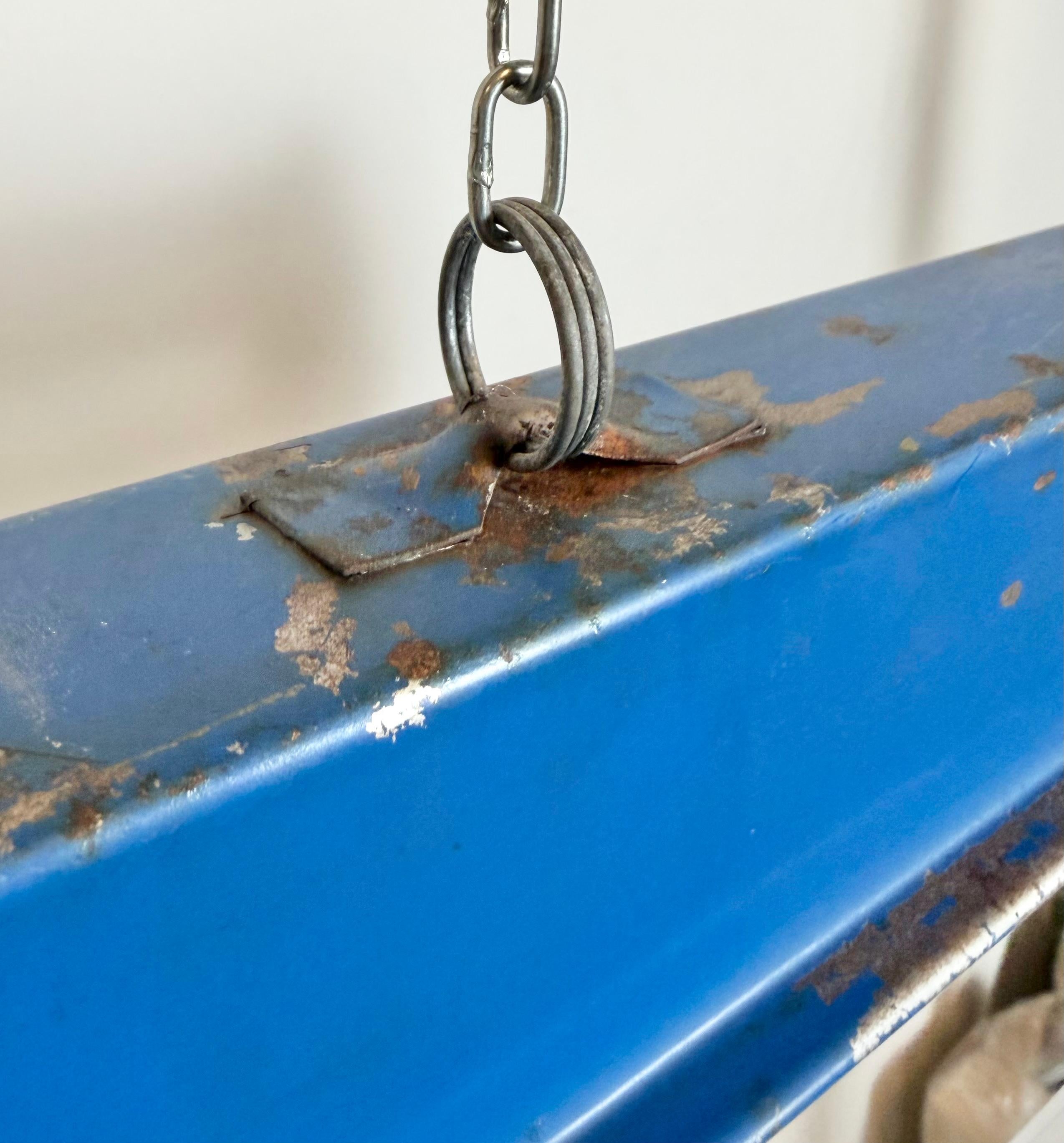 Blue Industrial Hanging Tube Light, 1970s en vente 3