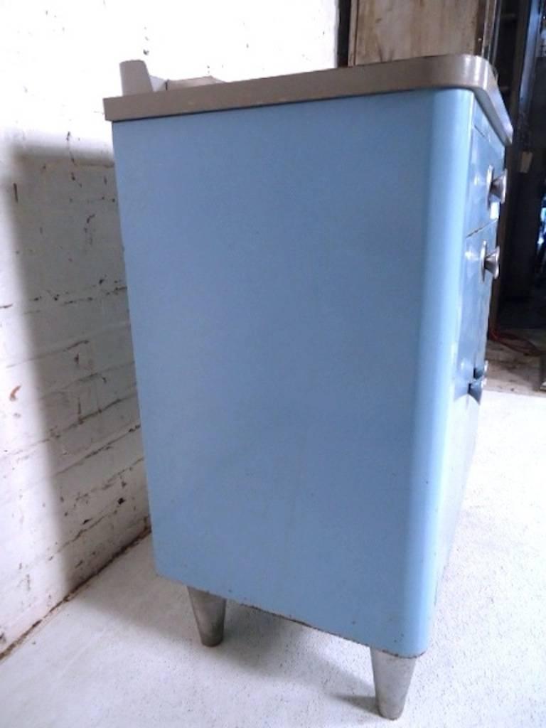 Blue Industrial Metal Dental Cabinet 1