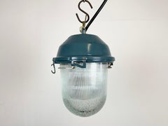 Blue Industrial Soviet Bunker Pendant Light, 1970s