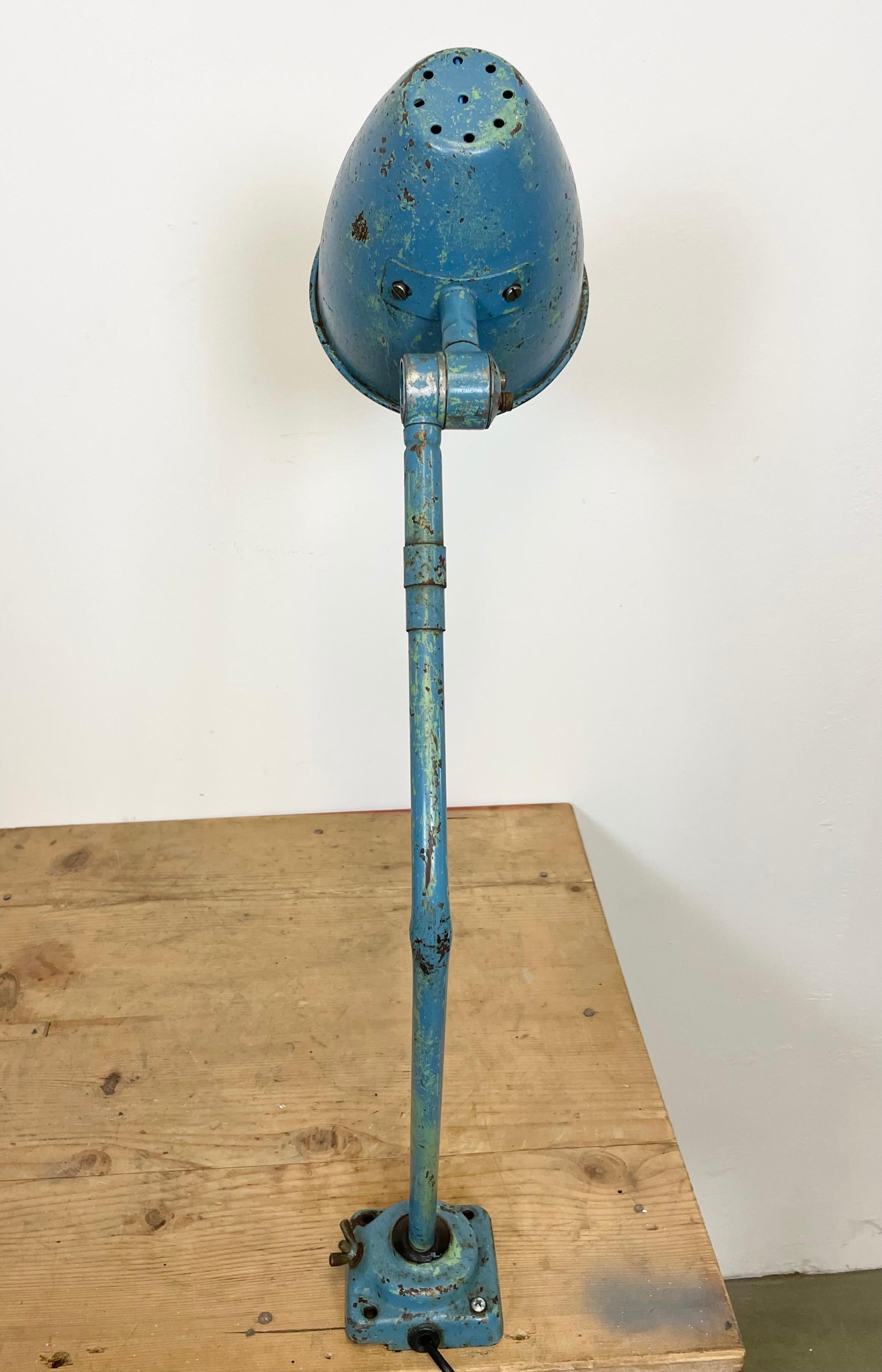 Blue Industrial Table Lamp, 1960s 4