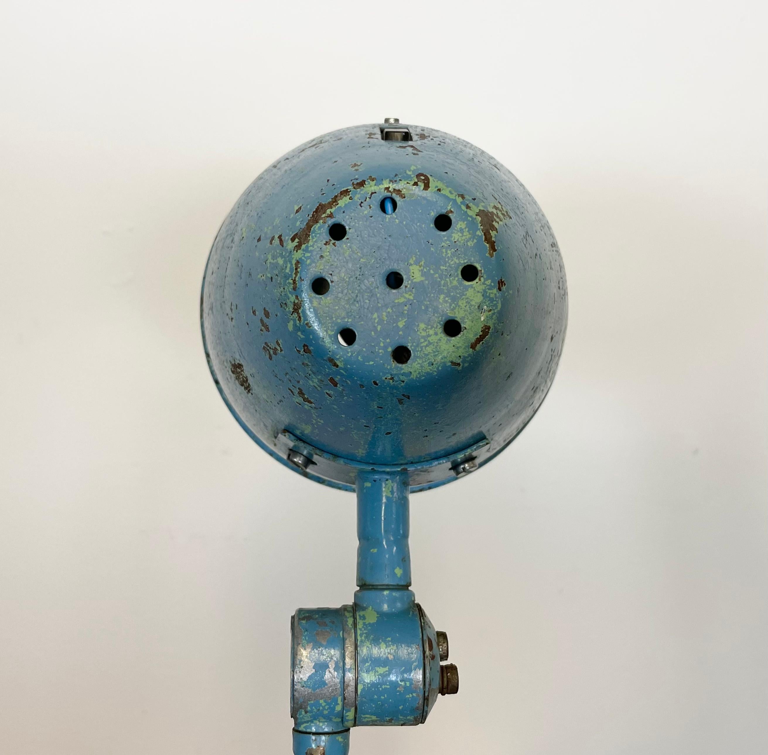 Blue Industrial Table Lamp, 1960s 5
