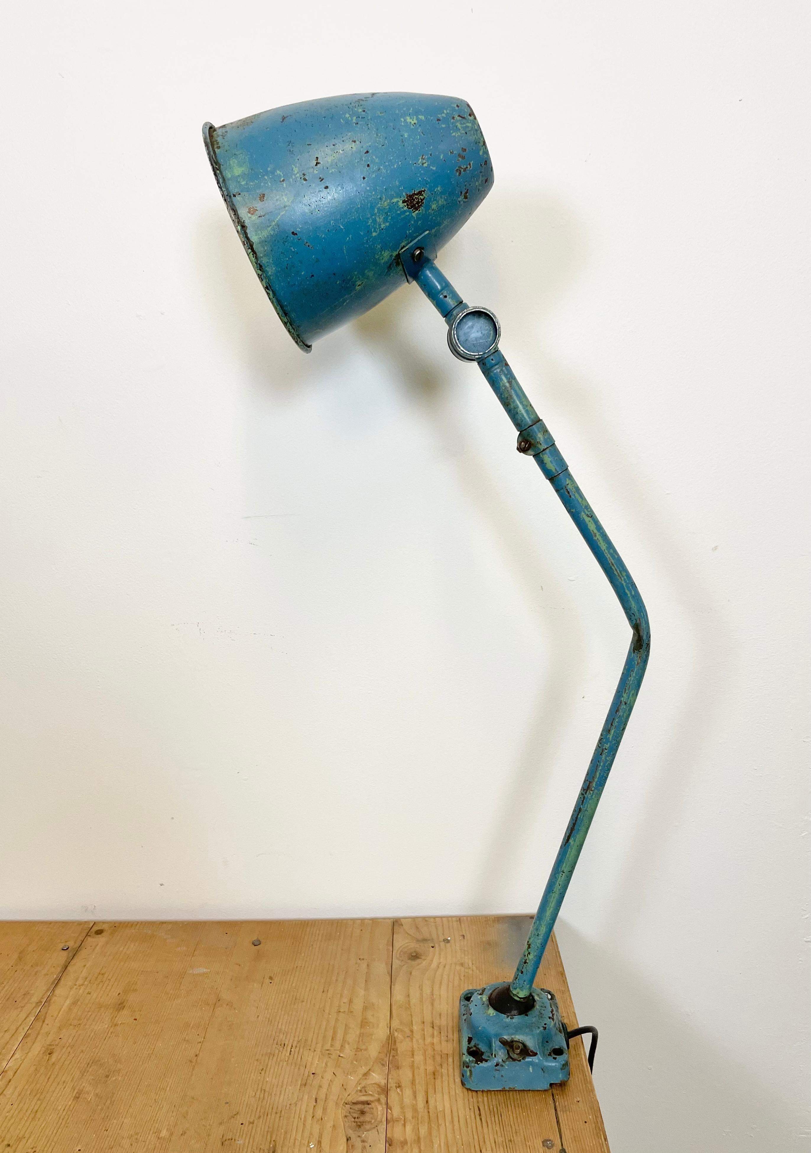 Blue Industrial Table Lamp, 1960s 6
