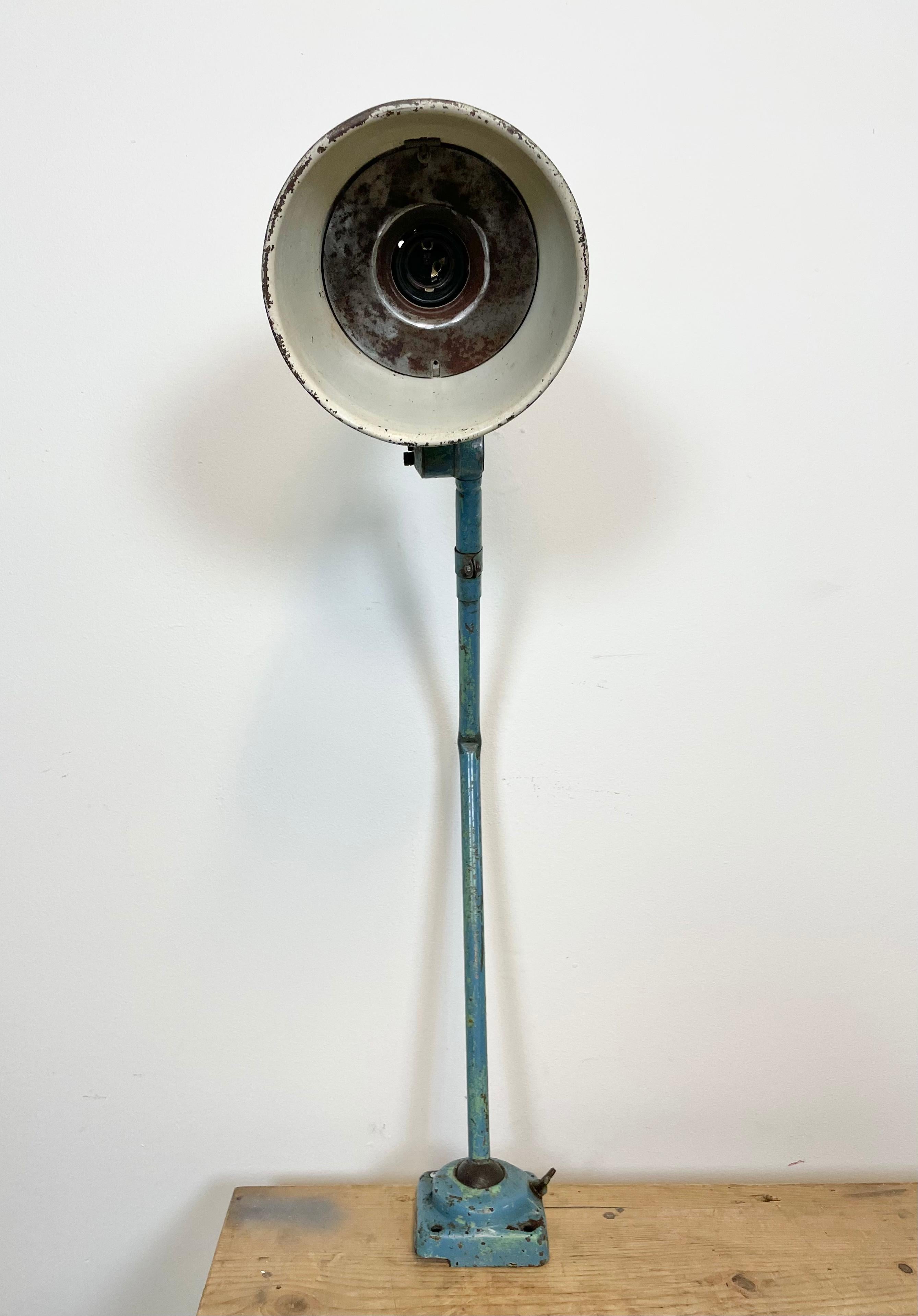 Blue Industrial Table Lamp, 1960s 7
