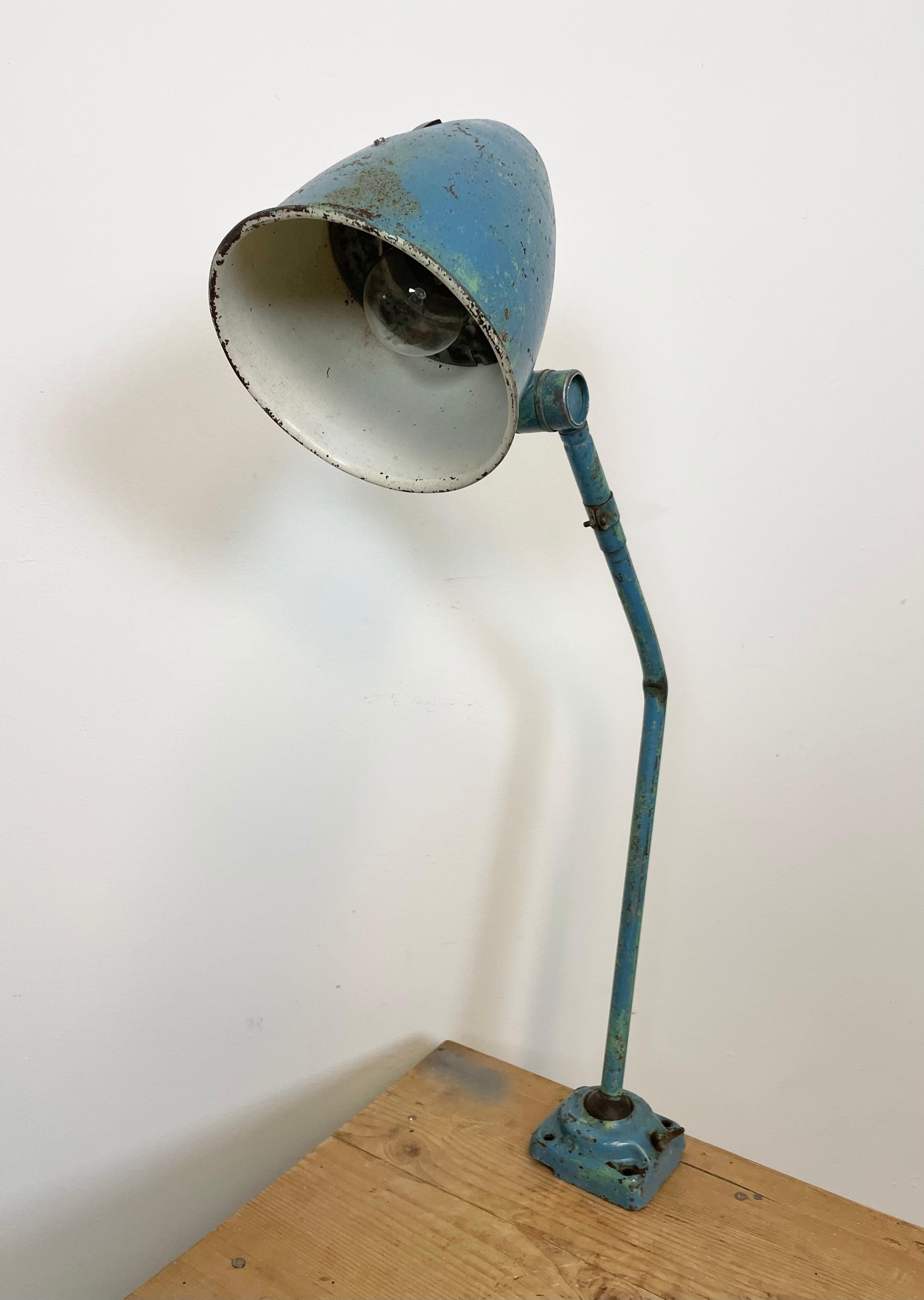 Blue Industrial Table Lamp, 1960s 11