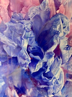 Iris azul Óleo sobre lienzo enmarcado de Shelly Gurton "Soñando en azul"