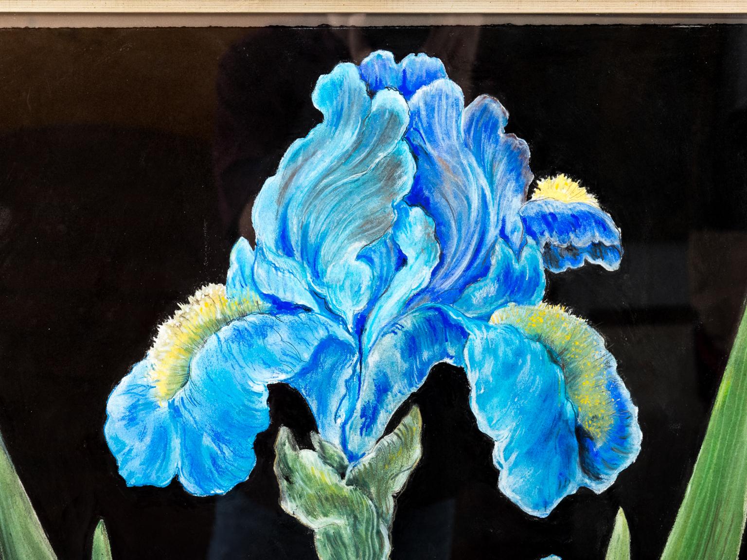 Blue Iris Pastel In Good Condition For Sale In Stamford, CT