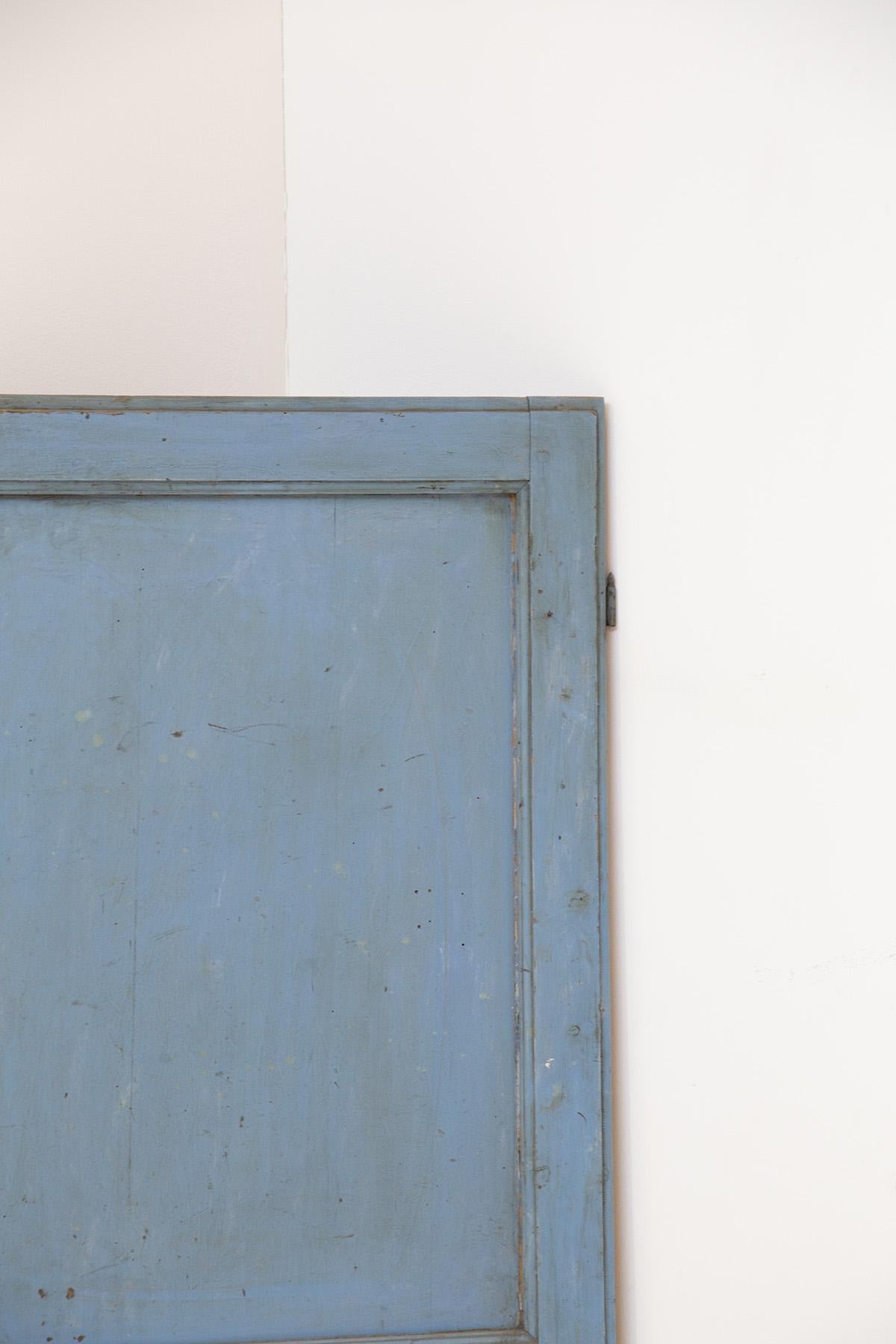 Début du 20ème siècle Porte décorative italienne bleue dans le style Fané en vente