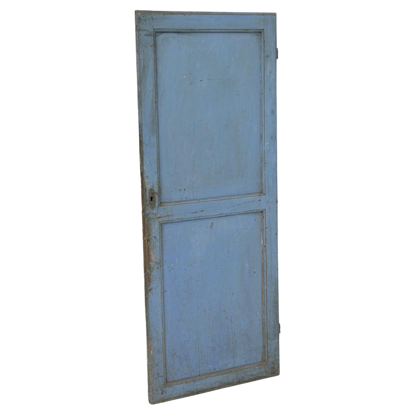 Blue Italian Decorative Door in Fané Style For Sale