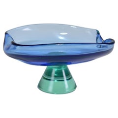 Blue Italian Pedestal Bowl 