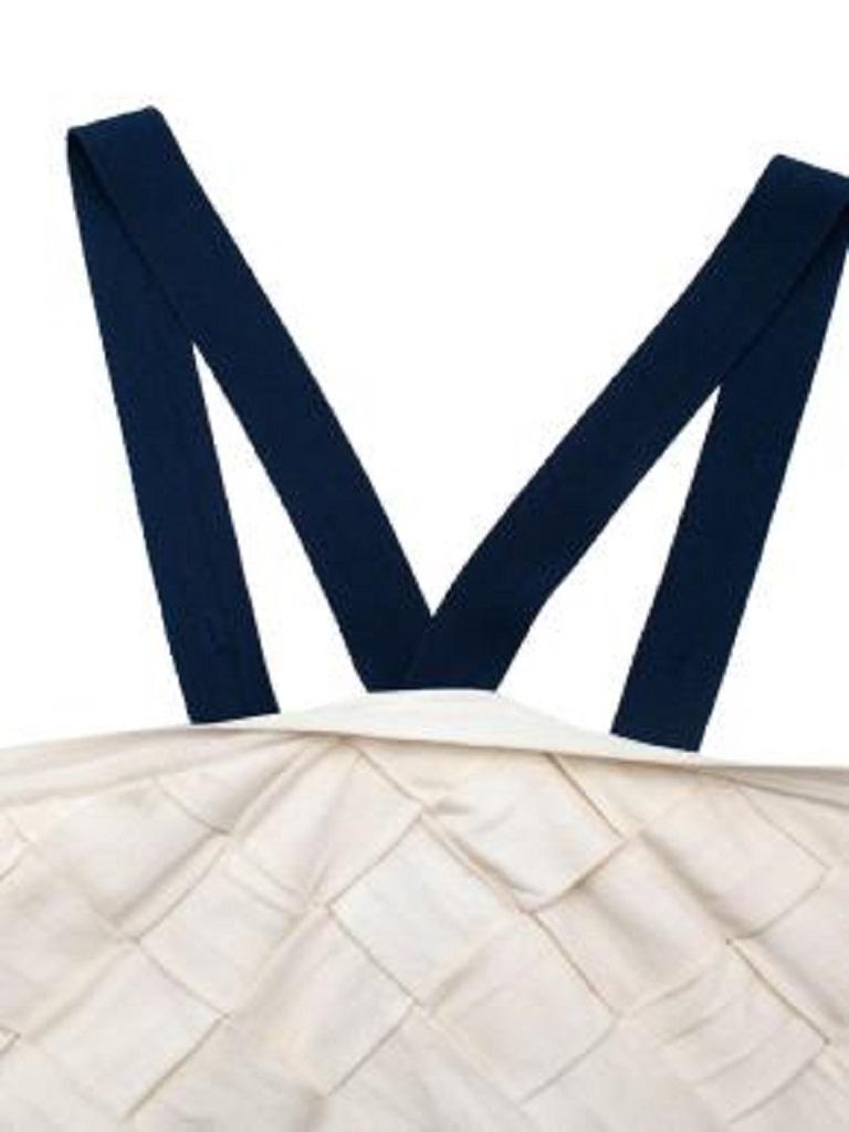 De las mujeres Vestido plisado y bolero azul y marfil en venta