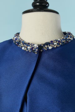 Ensemble veste bleue et robe de cocktail asymétrique DICE KAYEK Pink Label