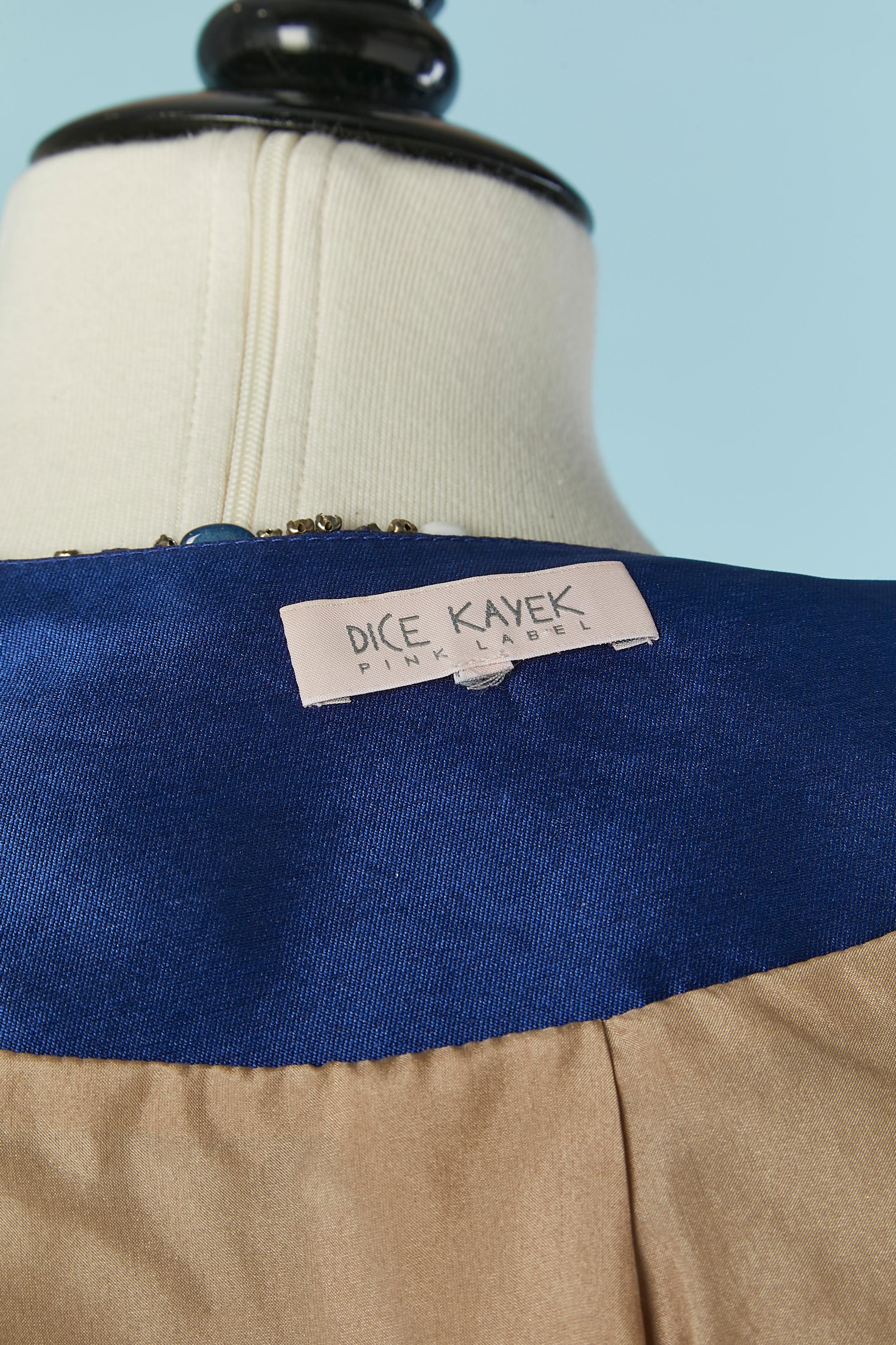 Women's Blue jacket and asymmetrical cocktail dress ensemble DICE KAYEK Pink Label For Sale