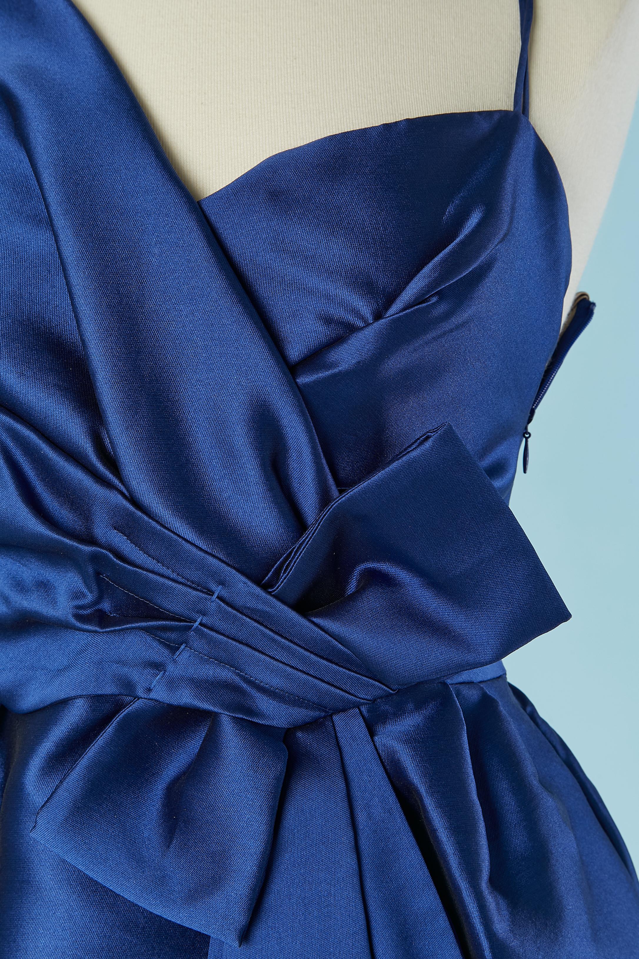 Blue jacket and asymmetrical cocktail dress ensemble DICE KAYEK Pink Label For Sale 4