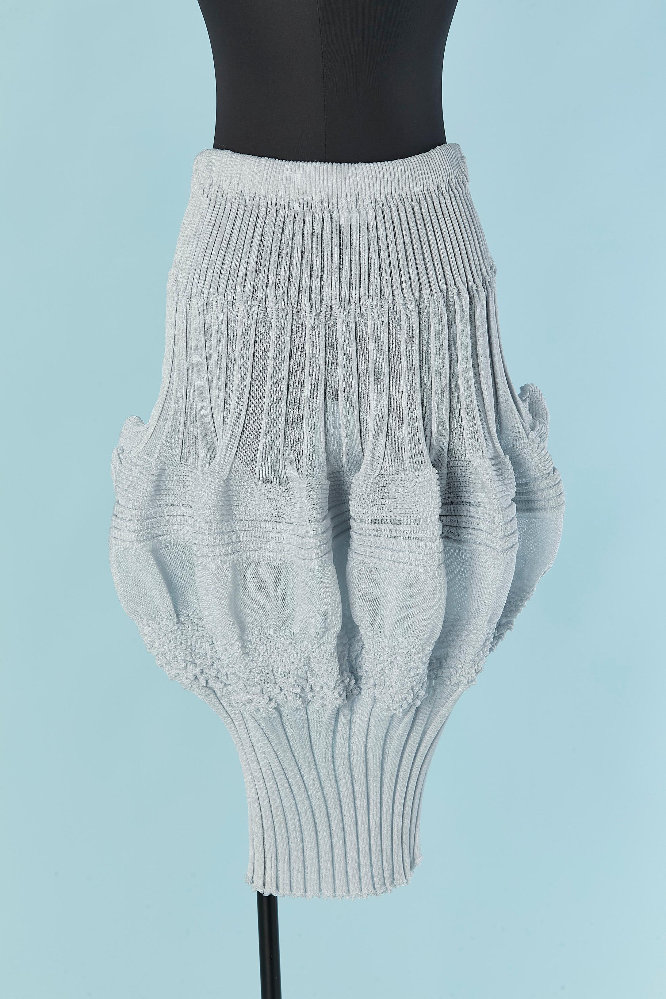 Jupe plissée en jacquard bleu ISSEY MIYAKE Pour femmes en vente