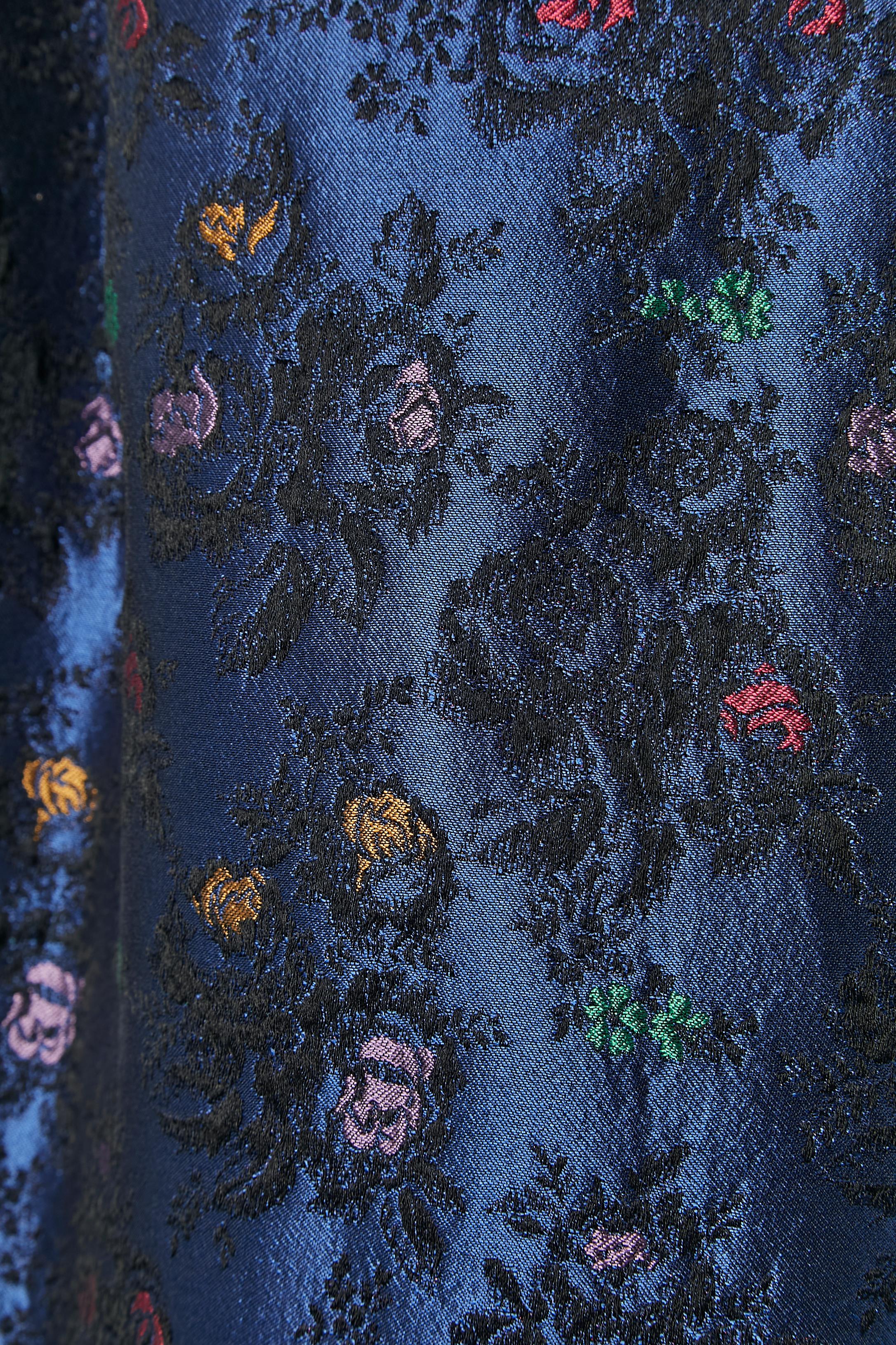 Jupe jacquard bleue tailleur E TARQUINI Bon état - En vente à Saint-Ouen-Sur-Seine, FR