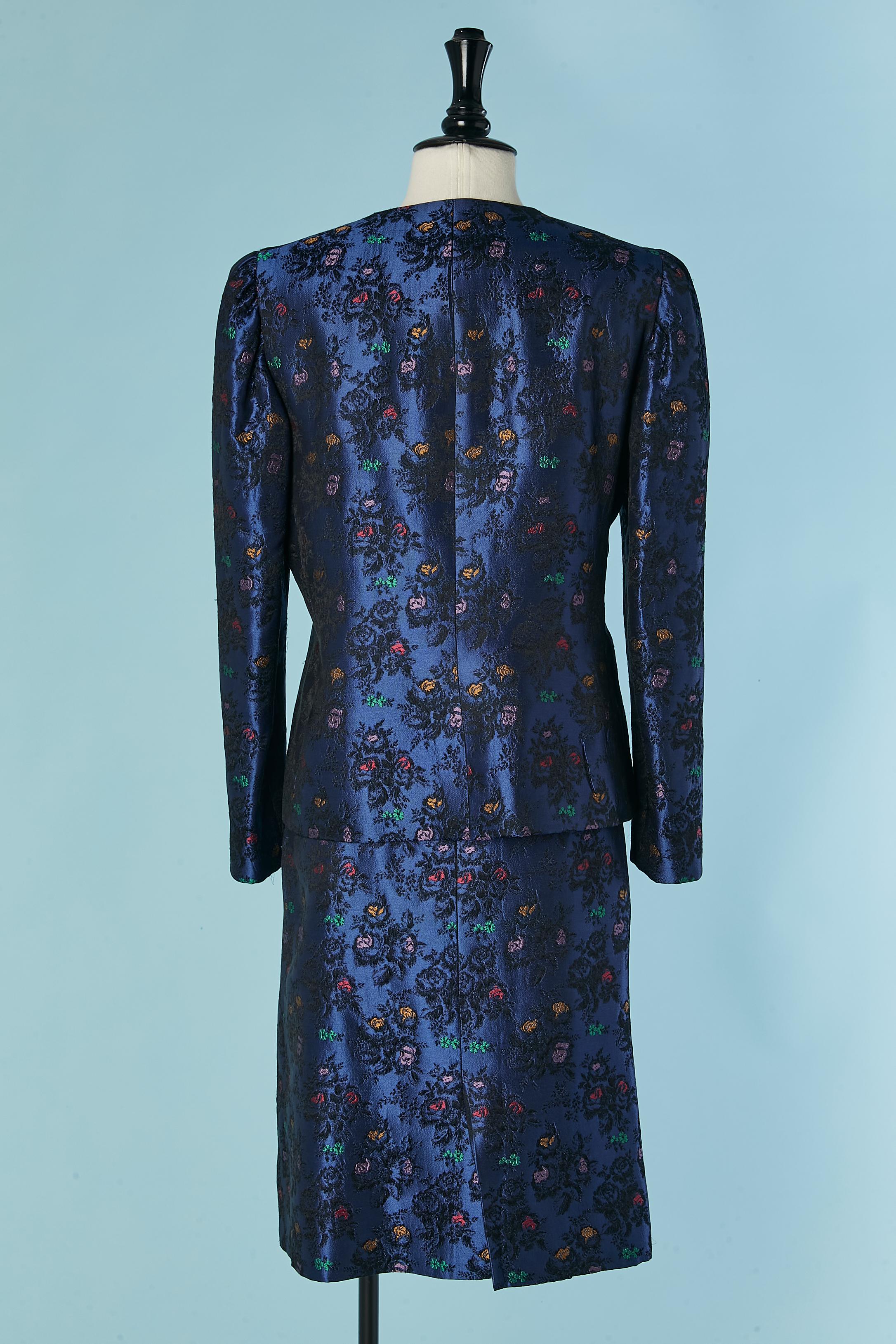 Jupe jacquard bleue tailleur E TARQUINI en vente 2