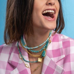 Blue Jade Beaded Necklace