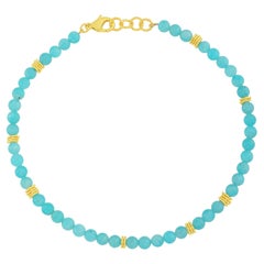 Blue Jade Beaded Necklace