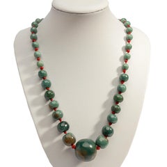 Blue Jade Necklace Certified Untreated