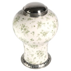 Green Jar by Estudio Guerrero, Glazed Ceramic and White Metal