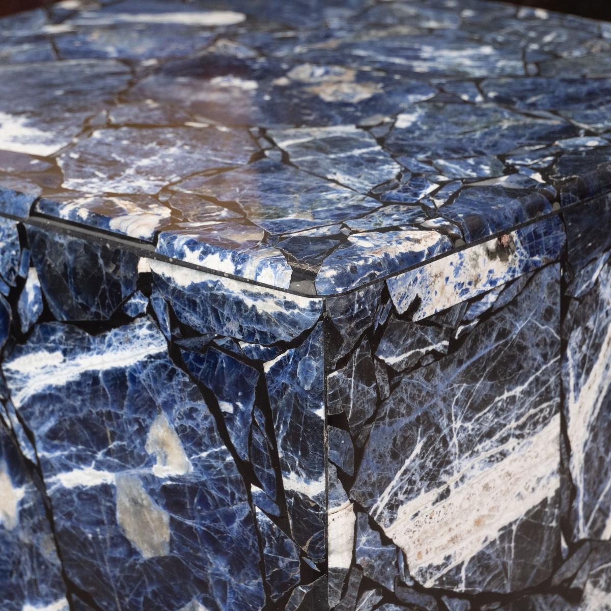 Italian Blue Jasper Stone Veneer Tables