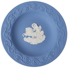 Blue Jasperware Collectible Catchall with Greek Chariot Motif by Wedgwood