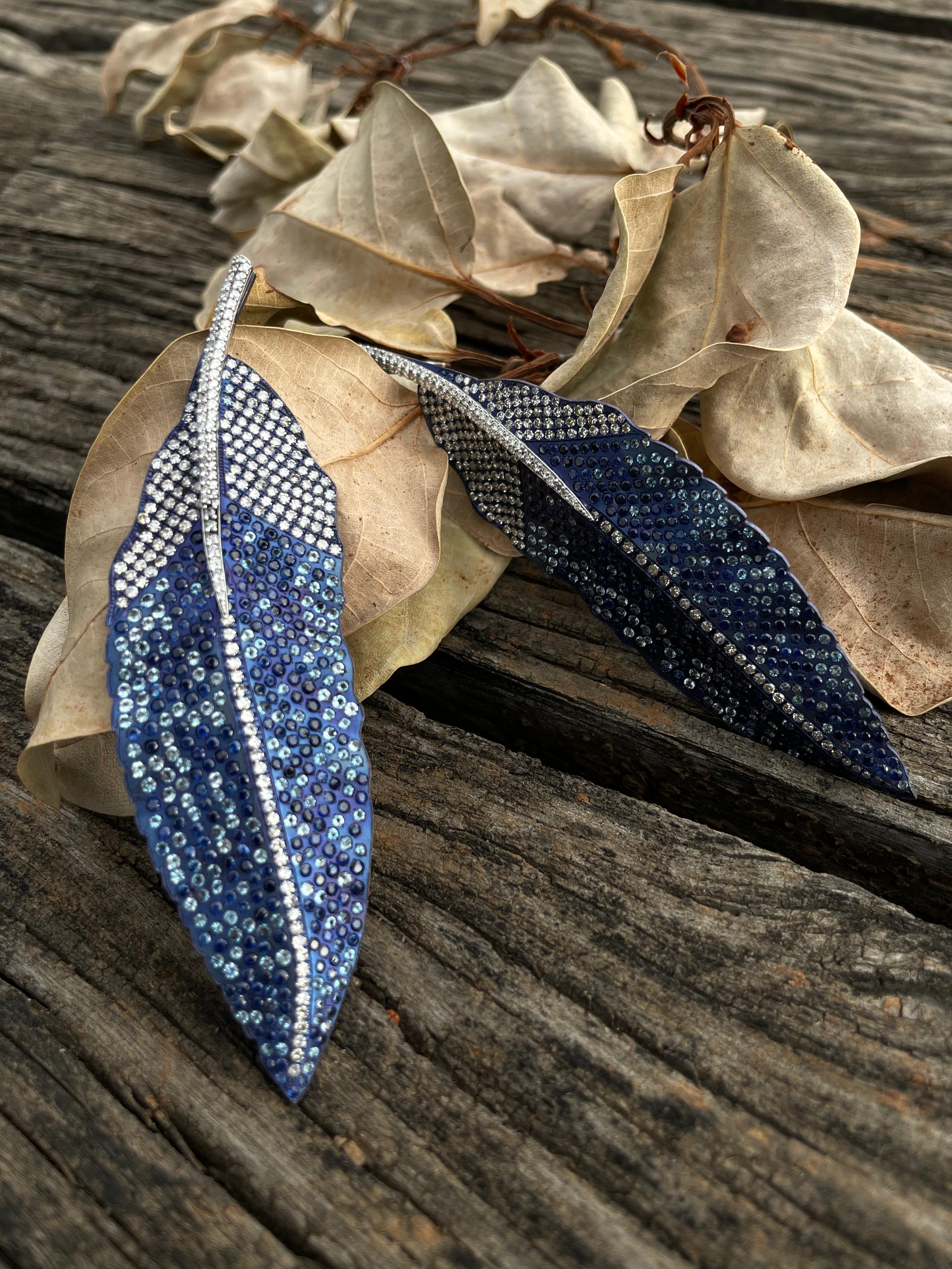 Soldered Glass Blue Jay Feather Trapezoid Necklace - Jewelry