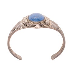 Blue Jean Lapis and Sterling Silver Cuff Bracelet