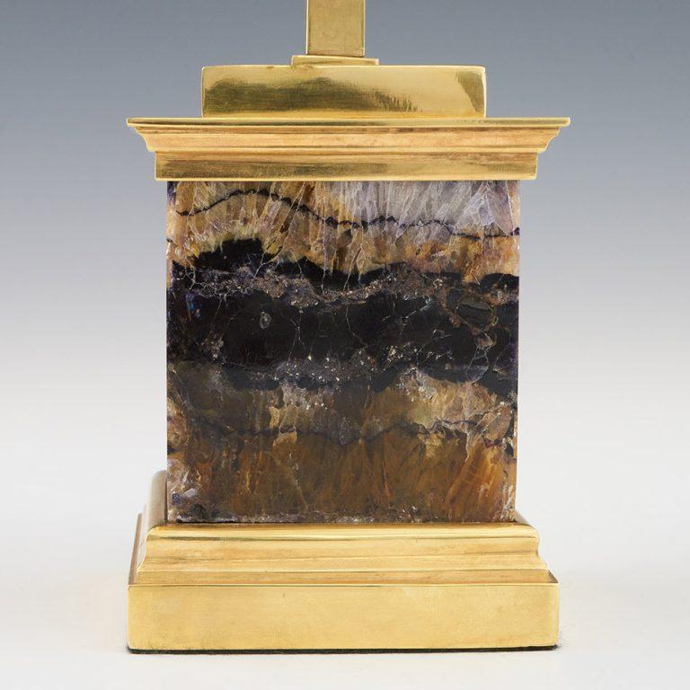 Blue John Bust of a Roman Emperor Gilt and Blue John Stand For Sale 3