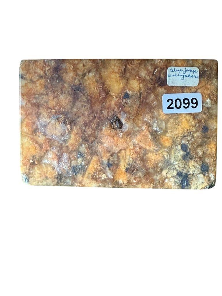 Blauer Briefbeschwerer aus John-Ei auf Fluorspar-Sockel montiert, frühes 20. Jahrhundert (Handgeschnitzt) im Angebot