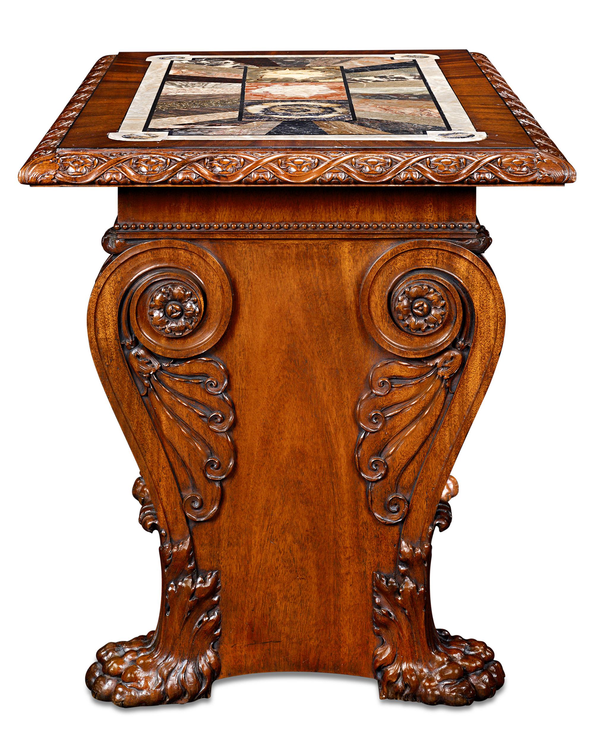 English Blue John Table By Royal Marble Works For Sale