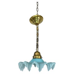 Lampada a sospensione Jugendstil blu