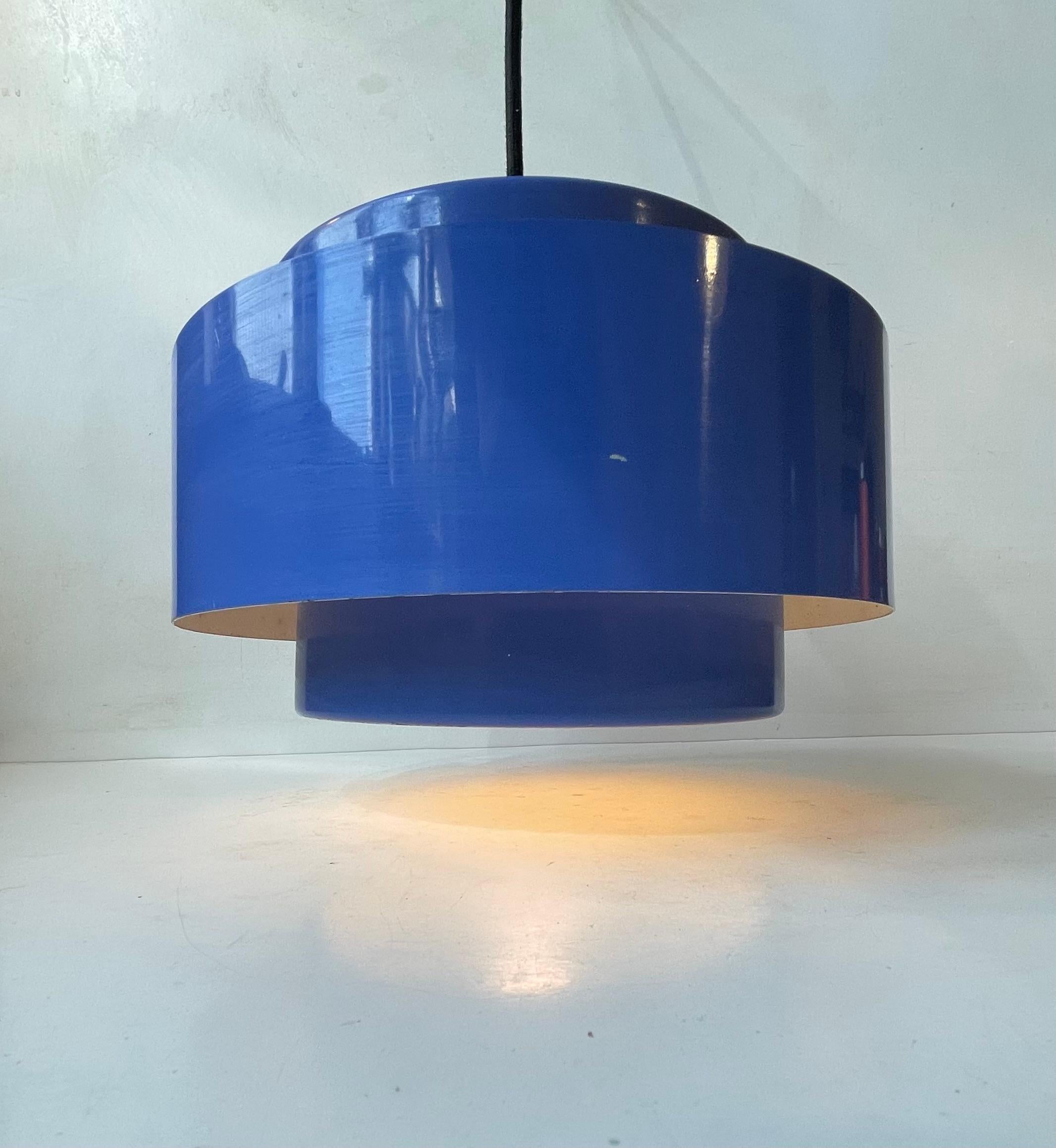 Scandinavian Modern Blue Juno Hanging Lamp by Jo Hammerborg for Fog & Mørup, 1960s For Sale