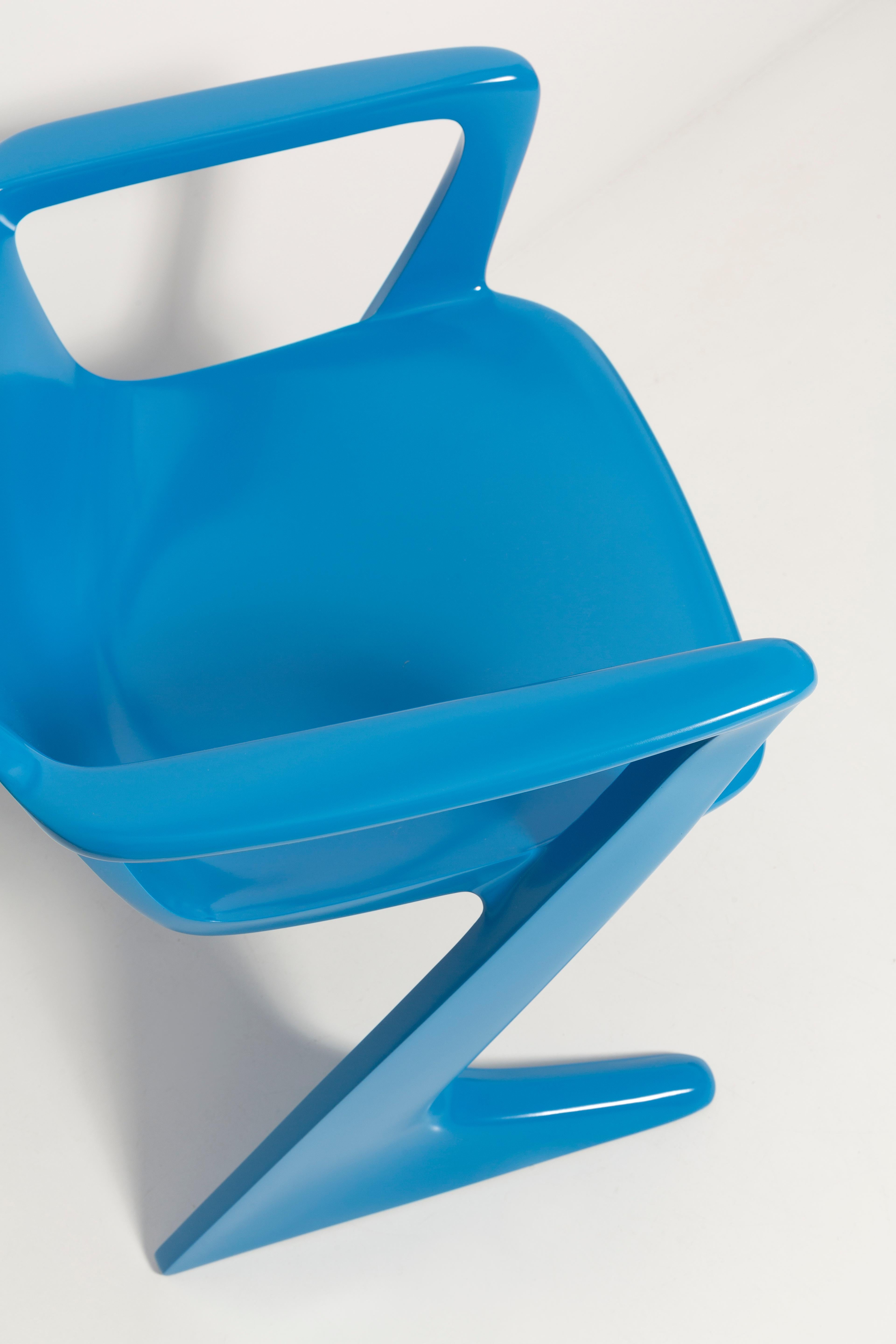 Lacquered Blue Kangaroo Chair Designed by Ernst Moeckl, Germany, 1968 For Sale