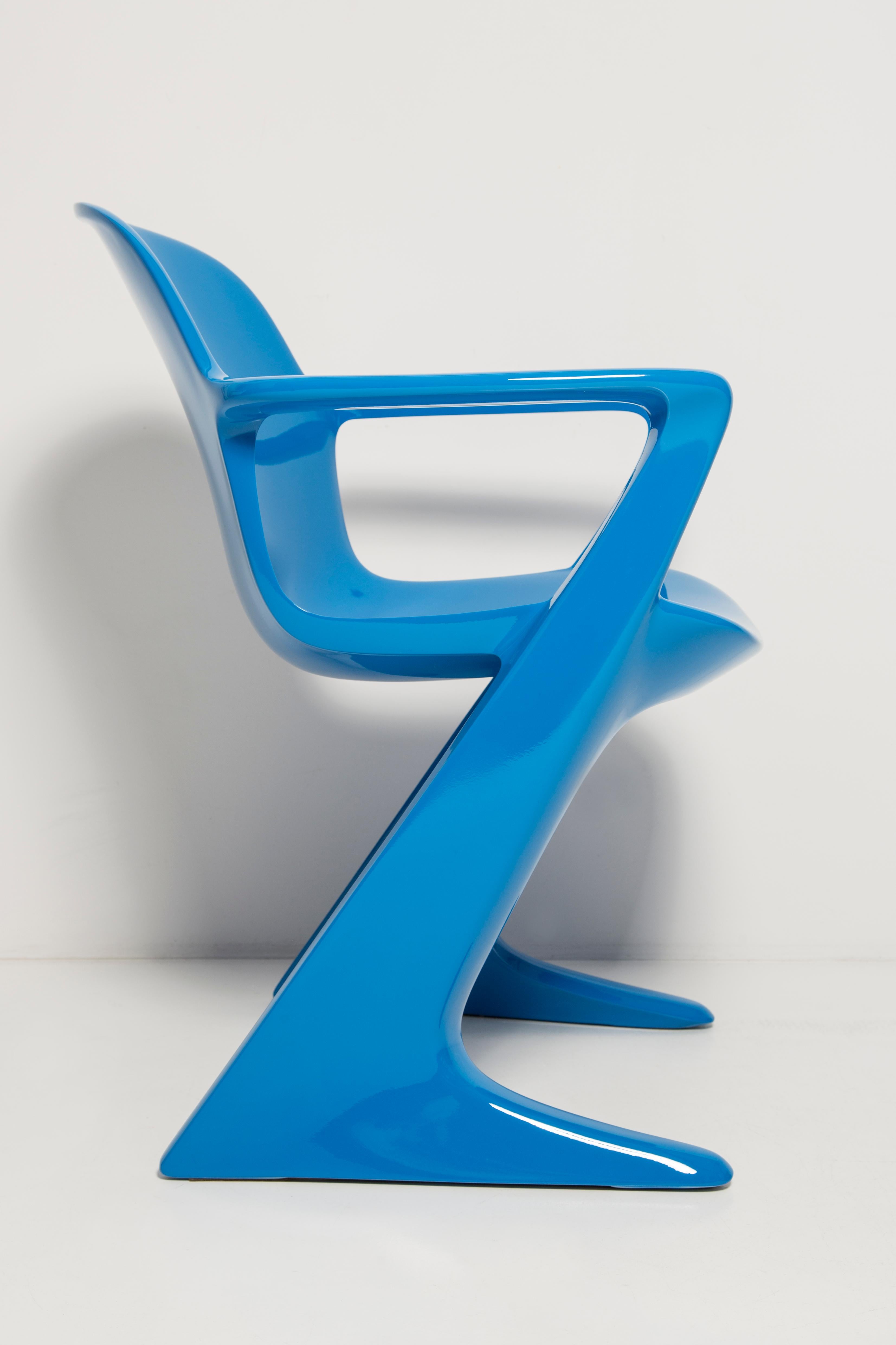 Mid-Century Modern Blue Kangaroo Chair Designed by Ernst Moeckl, Germany, 1968 For Sale