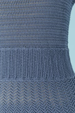 Blue knitted day dress in cotton Emporio ARMANI