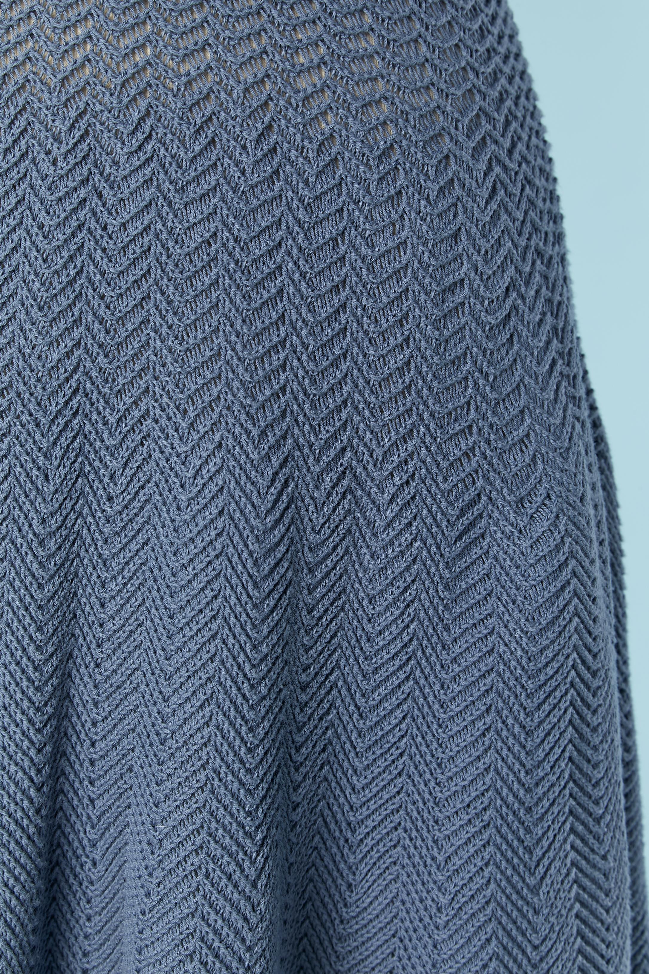 Gray Blue knitted day dress in cotton Emporio ARMANI For Sale