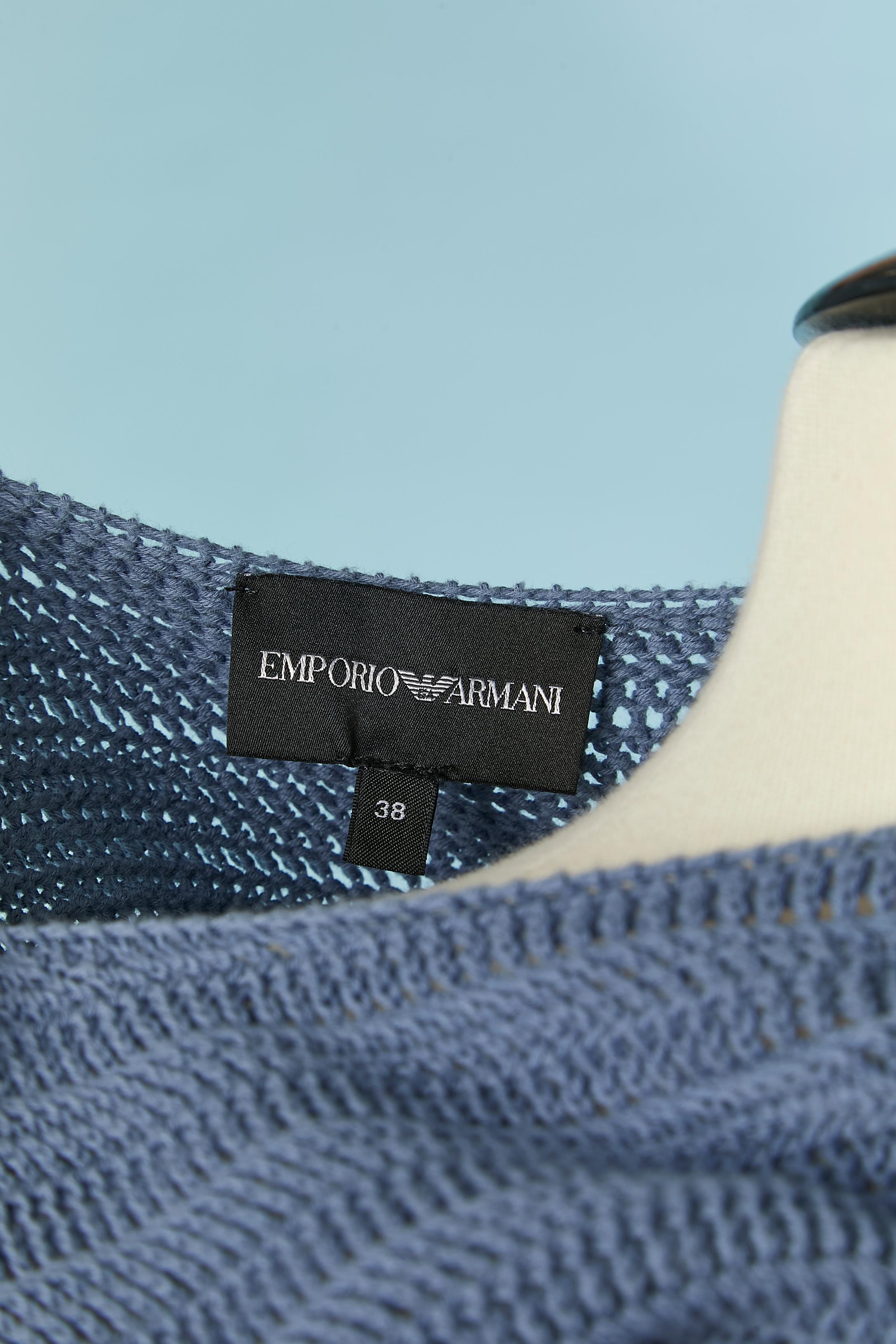 Blue knitted day dress in cotton Emporio ARMANI For Sale 2