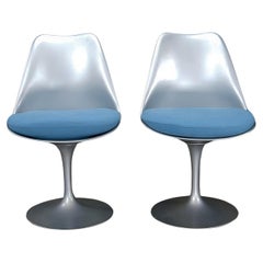 Vintage Blue Knoll Tulip Chairs by Saarinen, Set of Two