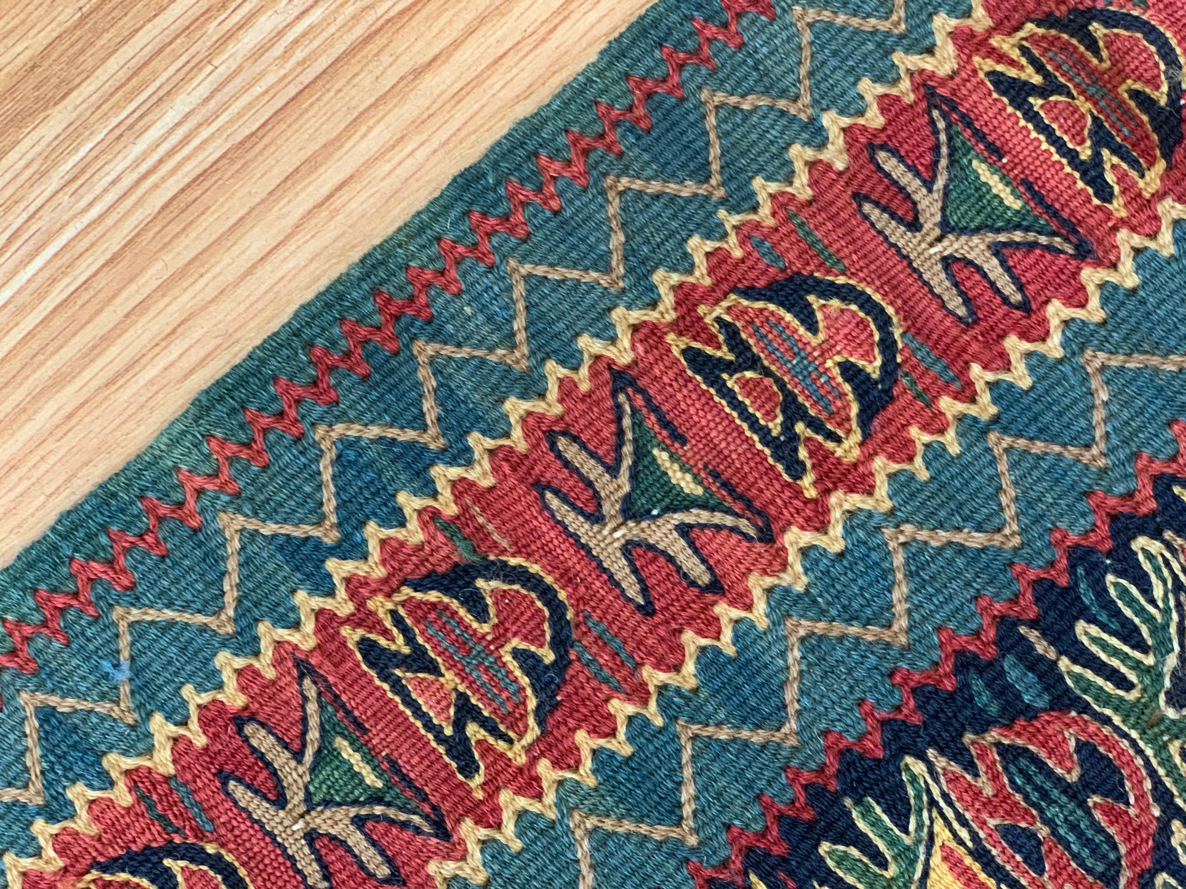 Hand-Knotted Blue Kurdish Kilim Rugs Pair of Handmade Flatwoven Wool Rugs For Sale