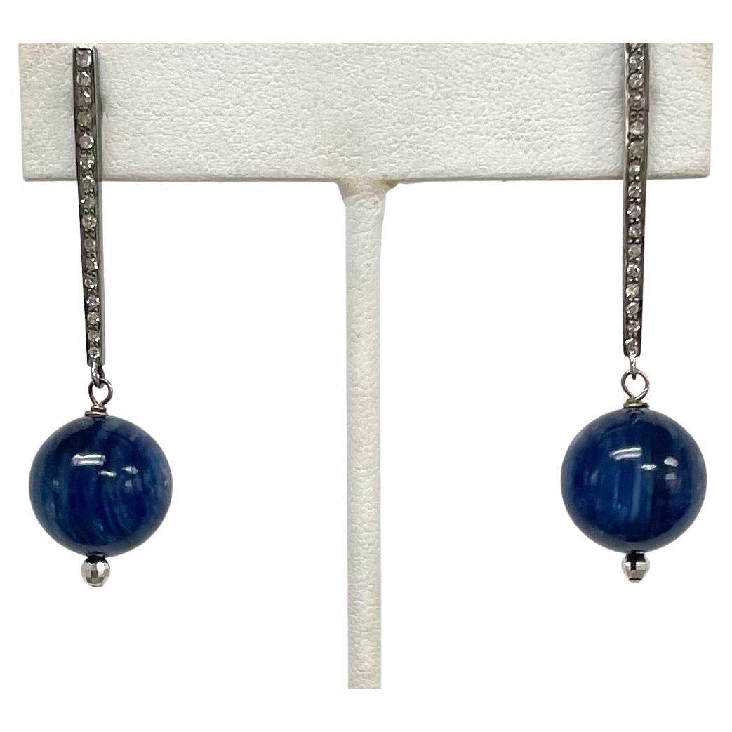 Orecchini Paradizia in kyanite blu e diamanti in vendita 3