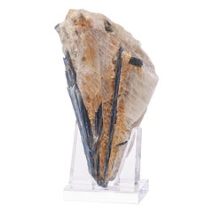 Blue Kyanite and Quartz Specimen on a Custom Acrylic Base