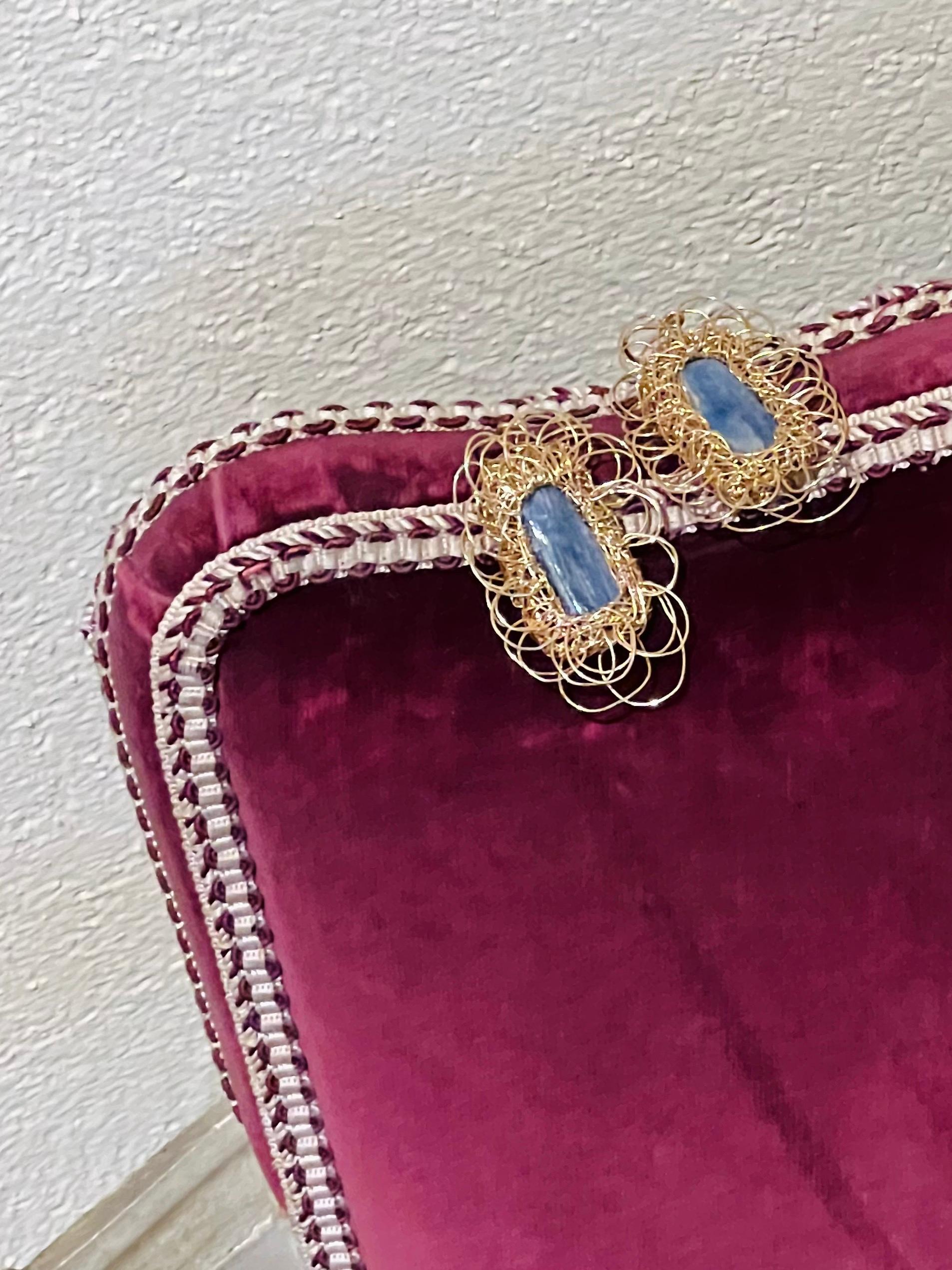 Orecchini di kyanite blu con montatura, unici nel loro genere. in vendita 4