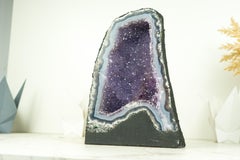 Blue Lace Agate Geode with Galaxy Amethyst Druzy