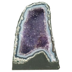 Geode en dentelle bleue avec améthyste Galaxy Druzy